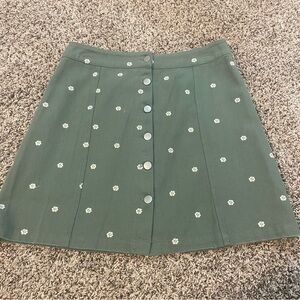 Womens skirt size large embroidered florals button up NWT